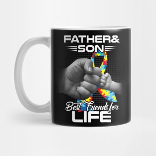 Autism Dad Father & Son Best Friends for Life Matching Mug